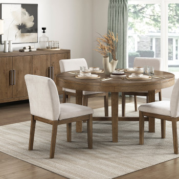 2447-60RD*5 5PC SETS Dining Table + 4 Side Chairs