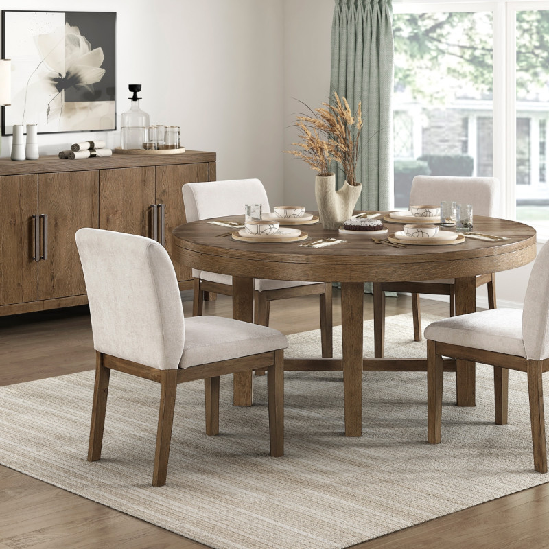 2447-60RD*5 5PC SETS Dining Table + 4 Side Chairs