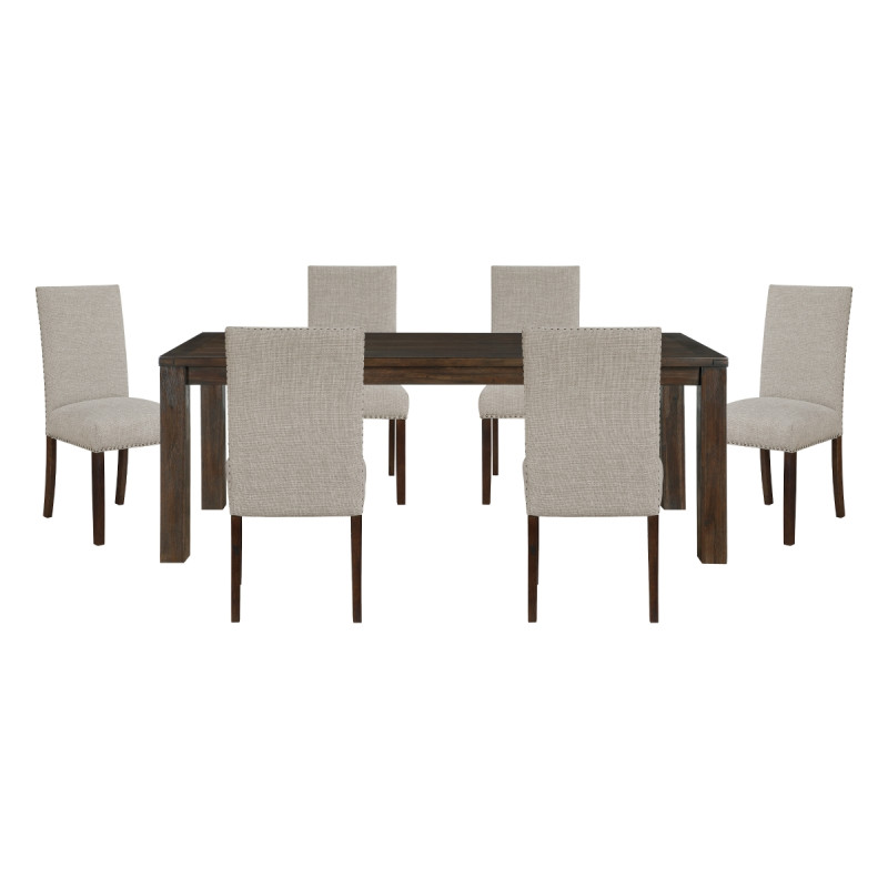 5976-79*7(5940TPS) 7PC SETS Dining Table + 6 Side Chairs