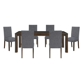 5976-79*7(5940GYS) 7PC SETS Dining Table + 6 Side Chairs