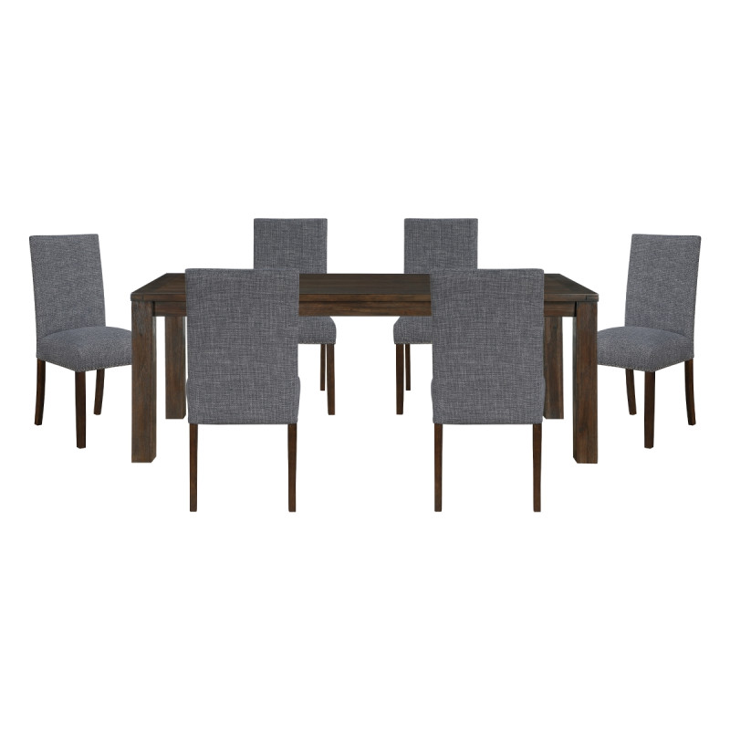 5976-79*7(5940GYS) 7PC SETS Dining Table + 6 Side Chairs