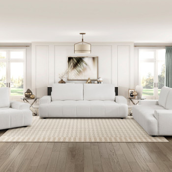 9126BEG*3 3PC SETS Sofa + Love Seat + Chair