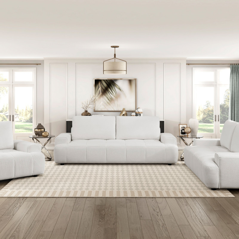 9126BEG*3 3PC SETS Sofa + Love Seat + Chair