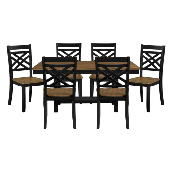 6022-65*7 7PC SETS Dining Table + 6 Side Chairs