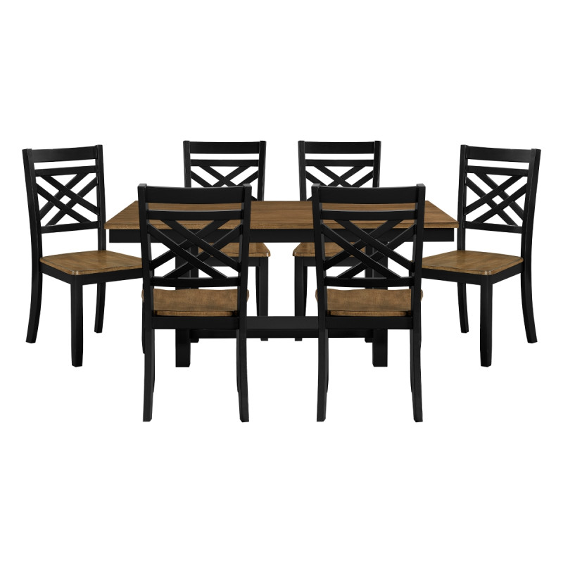 6022-65*7 7PC SETS Dining Table + 6 Side Chairs