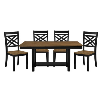 6022-65*5 5PC SETS Dining Table + 4 Side Chairs
