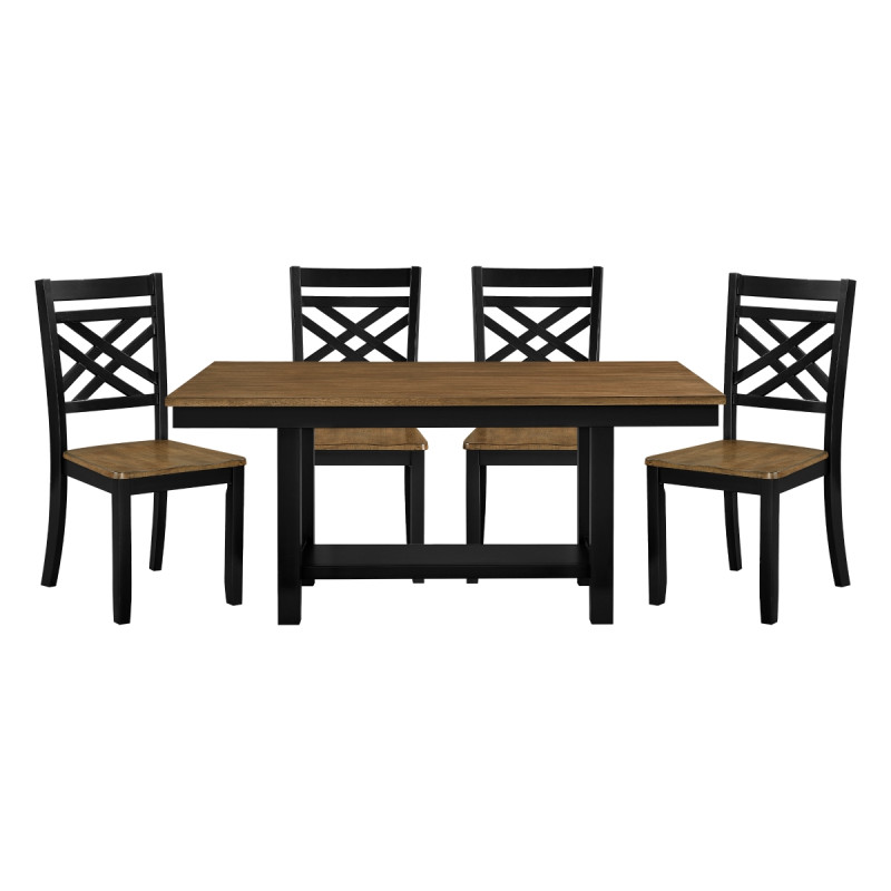 6022-65*5 5PC SETS Dining Table + 4 Side Chairs