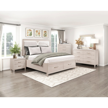 2451K-1EK*4 4PC SETS Eastern King Platform Bed with Footboard Storage