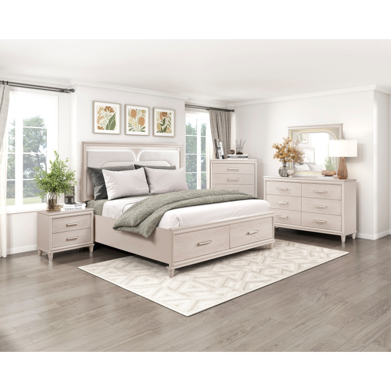 2451-1*5 5PC SETS Queen Platform Bed with Footboard Storage