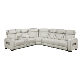 9516TPES*32LCN3RPWH 3-Piece Power Reclining Sectional with Left Side Console, Drop-Down Cup Holders, Power Headrests, Storage Arms(Top and Side), Cup holders, Reading Lights, Charging Ports, Wireless speakers, Two Wireless Chargers, and LED lighting