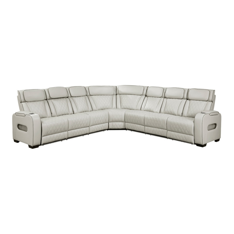 9516TPES*33L3RPWH 3-Piece Power Reclining Sectional with Center Drop-Down Cup Holders, Power Headrests, Storage Arms(Top and Side), Cup holders, Charging Ports, Reading Lights, Wireless Chargers, Charging Ports and LED Lighting