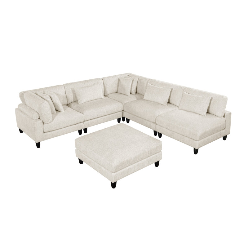 9688NBE*62CR3ACOT 6-Piece Modular Sectional with Ottoman