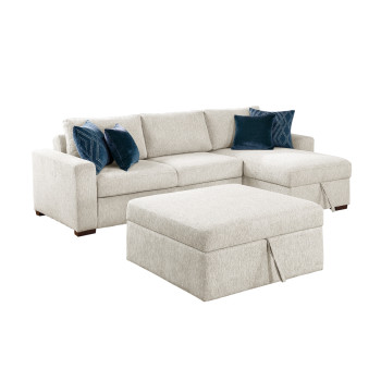 8548BE*4VC2AAOT 3-Piece Sectional with Reversible Chaise, Hidden Storage and Ottoman