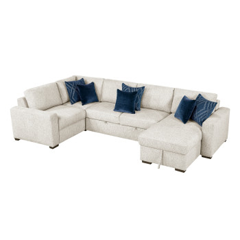 8548BE*5VC2ACLCRACA 4-Piece Sectional with Reversible Chaise, Pull-out Bed and Hidden Storage