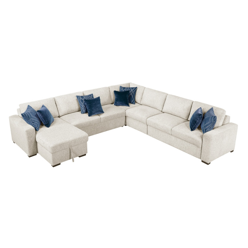 8548BE*6VCCR22AACA 5-Piece Sectional with Reversible Chaise and Hidden Storage