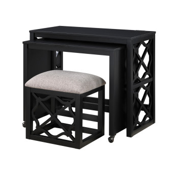 4998BLK 3-Piece Pack Desks with Stool Set
