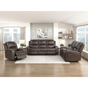 9735BRW*3 3pc Set: Sofa, Love, Chair
