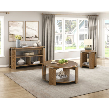 3573-3PK 3PC SETS Cocktail Table with Swivel Top + Sofa Table + End Table