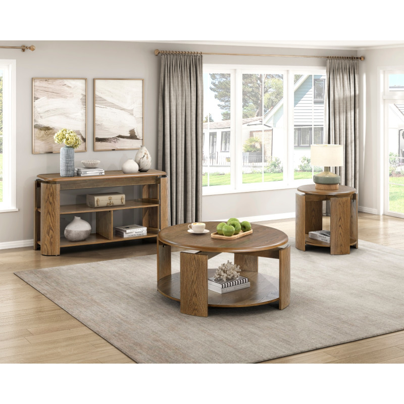 3573-3PK 3PC SETS Cocktail Table with Swivel Top + Sofa Table + End Table