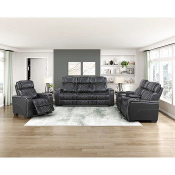 8449BK*3PWHM 3pc Set: Sofa, Love, Chair (Power)