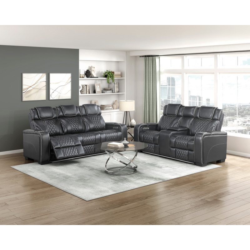 8449BK*2PWHM 2pc Set: Sofa, Love (Power)