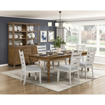 6017-90*7 7PC SETS Dining Table + 6 Side Chairs