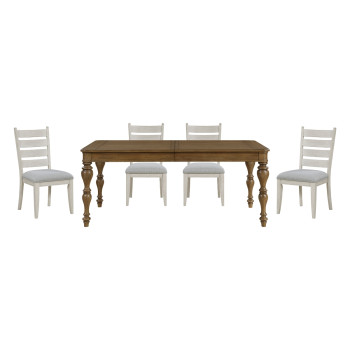 6017-90*5 5PC SETS Dining Table + 4 Side Chairs