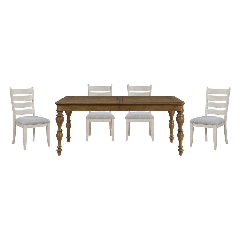 6017-90*5 5PC SETS Dining Table + 4 Side Chairs
