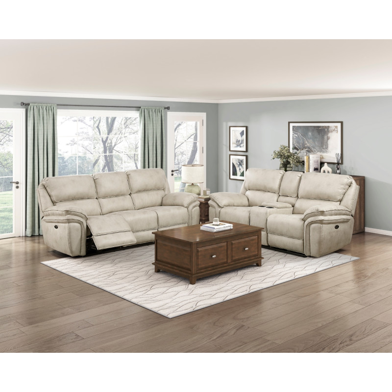 8517PWT*2PW 2PC SETS Power Double Reclining Sofa + Love Seat