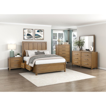 2336K-1EK*4 4PC SETS Eastern King Platform Bed with Storage Side Rails