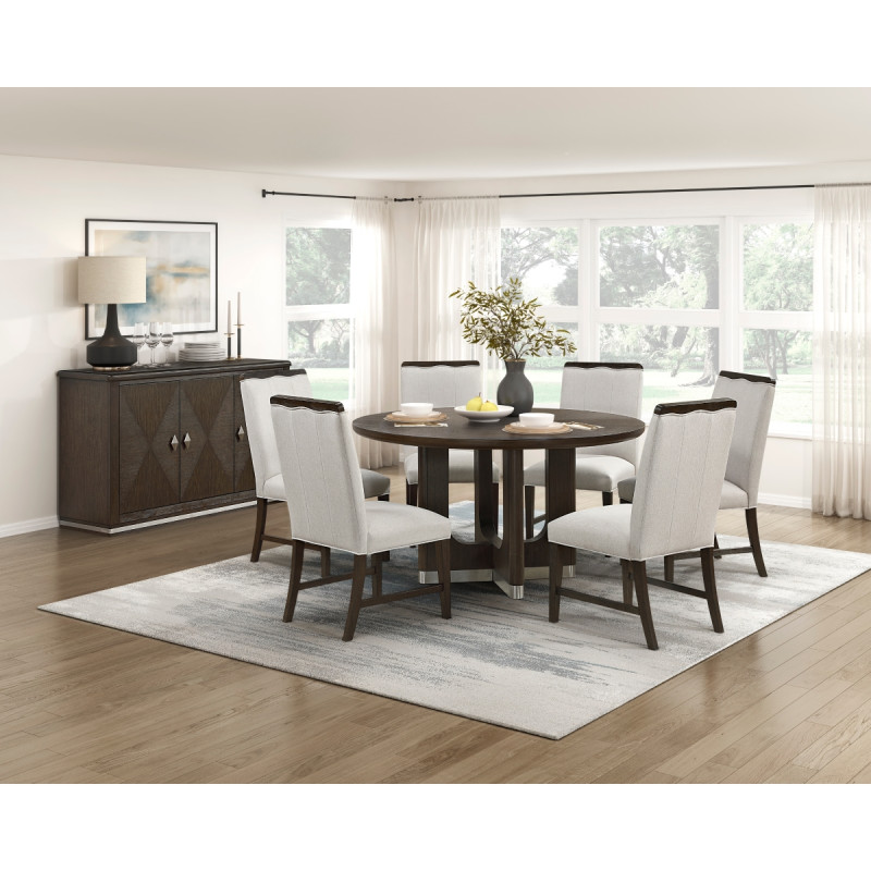 6066-54RD*7 7PC SETS Dining Table + 6 Side Chairs