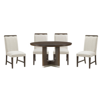 6066-54RD*5 5PC SETS Dining Table + 4 Side Chairs