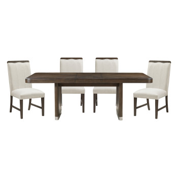 6066-84*5 5PC SETS Dining Table + 4 Side Chairs