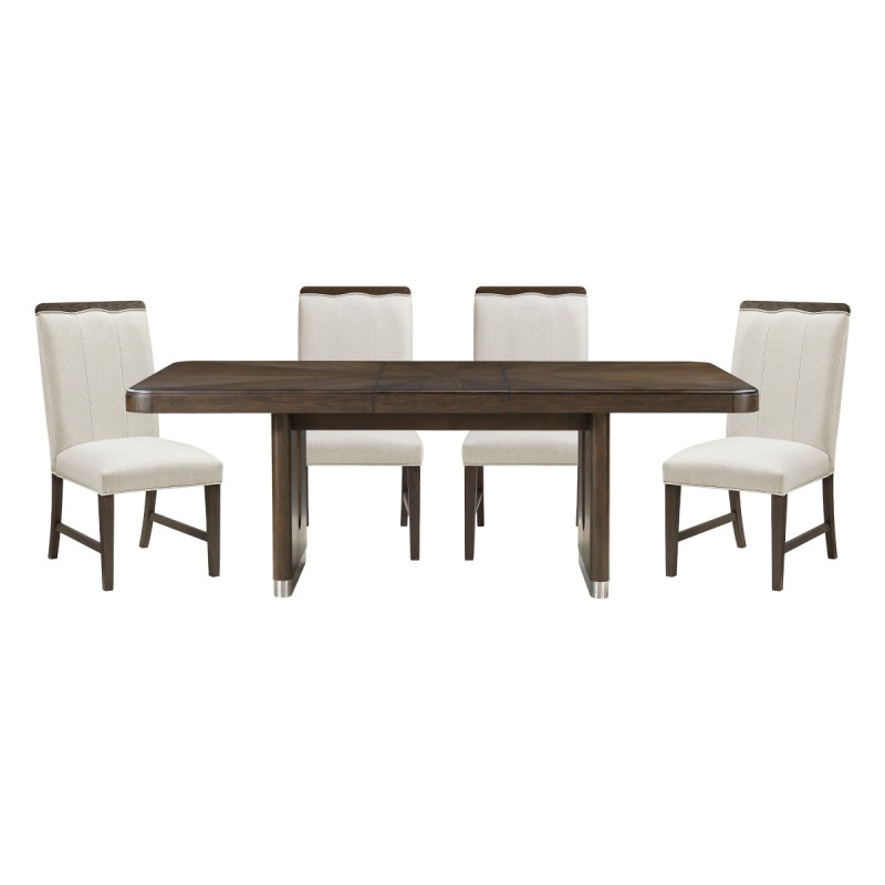 6066-84*5 5PC SETS Dining Table + 4 Side Chairs