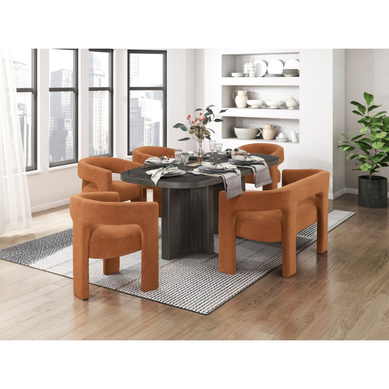 6048-78*6PC1 6PC SETS Dining Table + 4 Side Chairs  + Bench