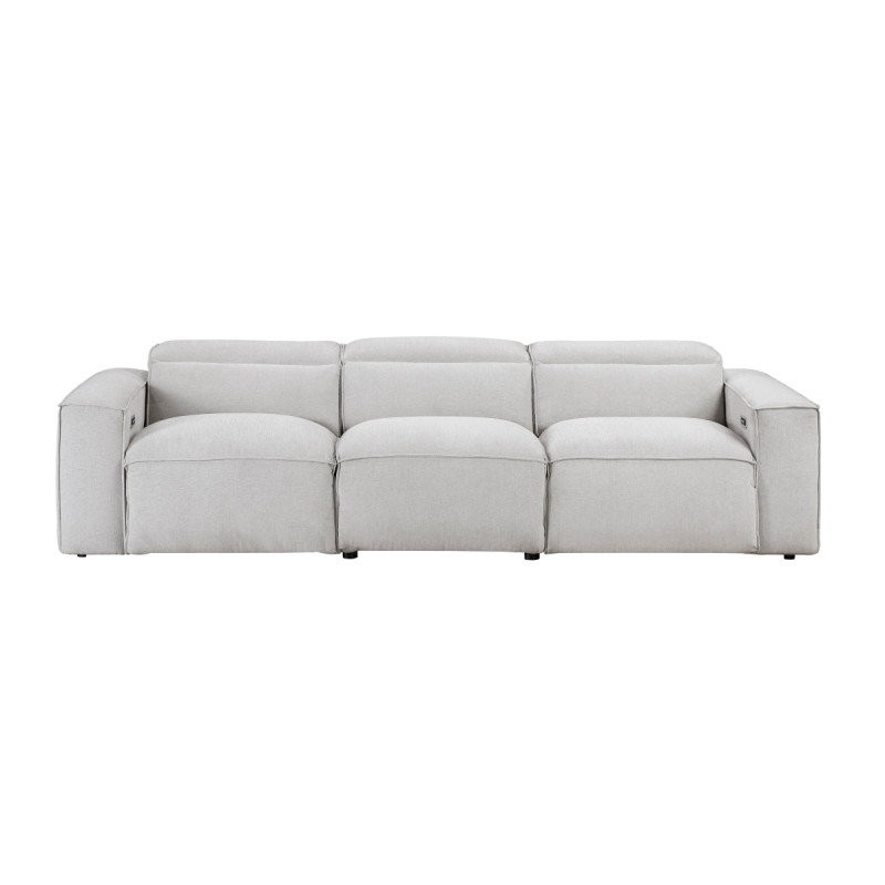 8414GRY-3PWH* Power Double Reclining Sofa with Power Headrests