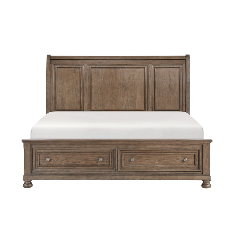 2259BR-1* Queen Platform Bed with Footboard Storage