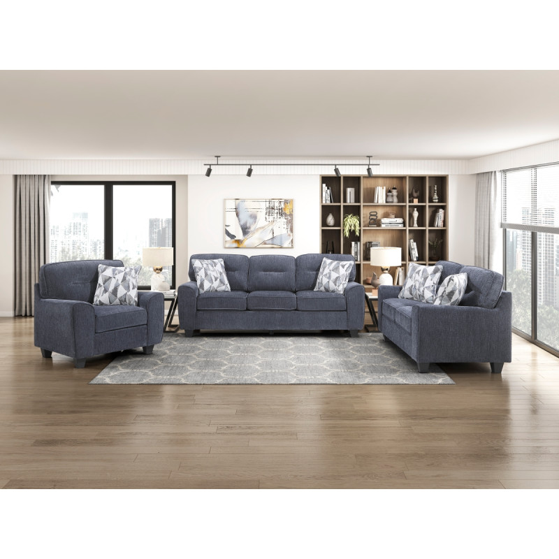 8416BU*3 3PC SETS Sofa + Love Seat + Chair