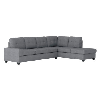 9507DGY*SC 2-Piece Reversible Sectional with Drop-Down Cup Holders