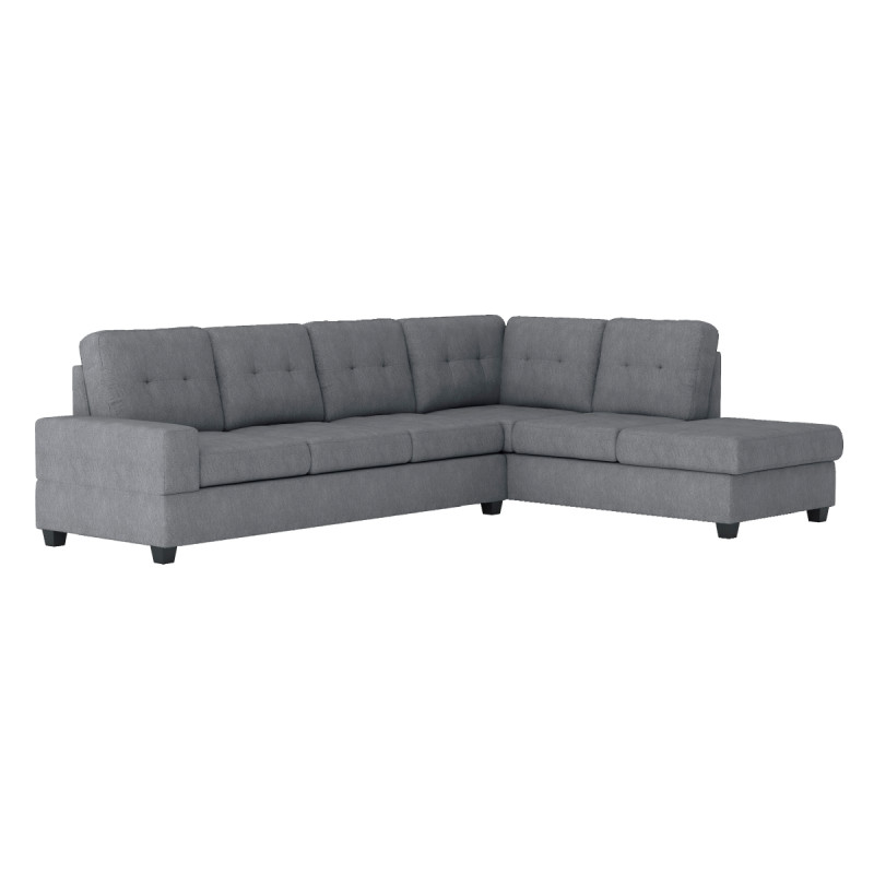 9507DGY*SC 2-Piece Reversible Sectional with Drop-Down Cup Holders