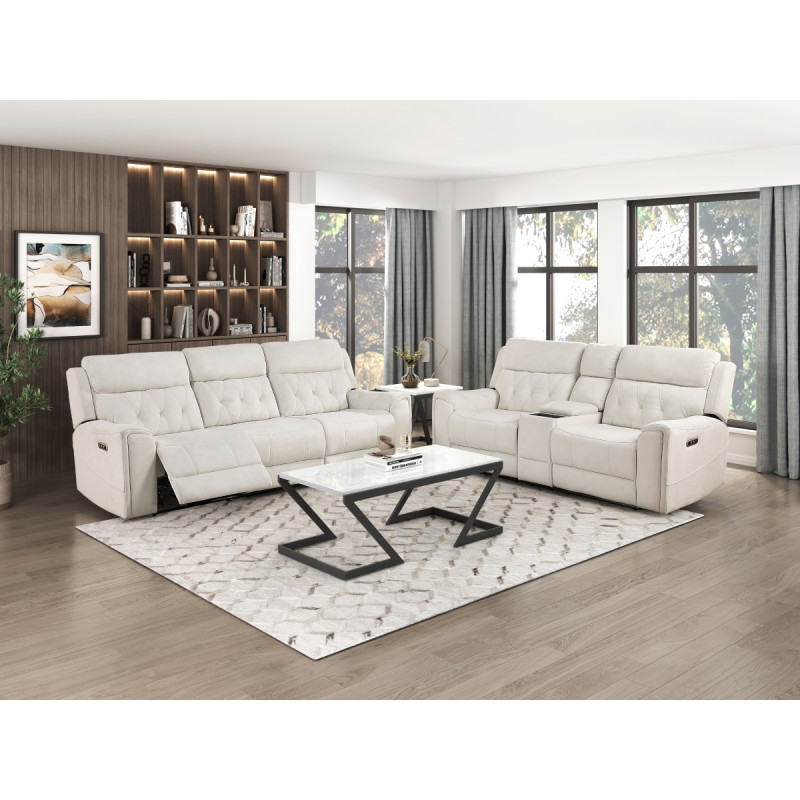 9670BE*2PWH 2PC SETS SOFA + LOVESEAT