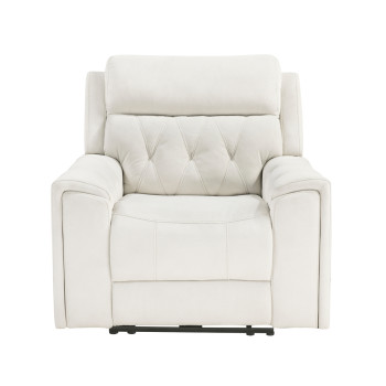 9670BE-1PWH Power Reclining Chair with Power Headrest, Hidden Arms Cup Holders and Charging Ports