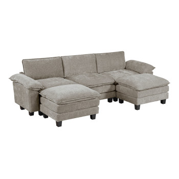 8450PWT*53AC2OT 5-Piece Modular Sectional with Ottoman