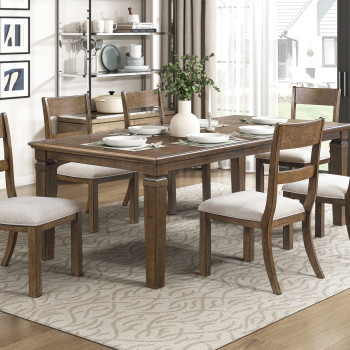 6020-84*7 7PC SETS Dining Table + 6 Side Chairs