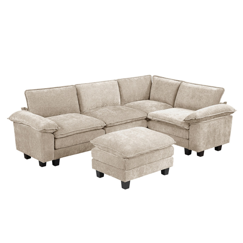 8450TPE*53ACCR 5-Piece Modular Sectional with Ottoman