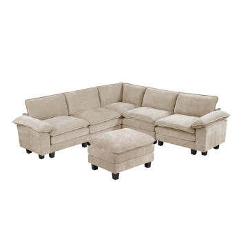 8450TPE*64ACCROT 6-Piece Modular Sectional with Ottoman