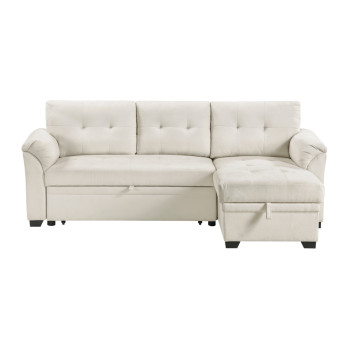 8477BEG*SC 2-Piece Reversible Sectional with Reversible Chaise, Hidden Storage and Pull-out Bed