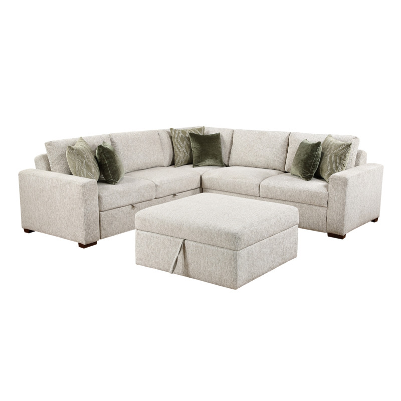 8548*52ACLCR2AAOT 4-Piece Sectional with Pull-out Bed and Ottoman