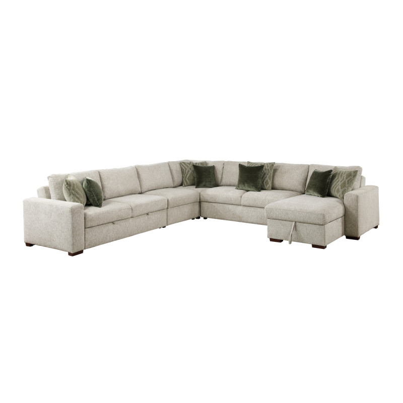 8548*6VC2ACR2ACLACA 5-Piece Sectional with Reversible Chaise and Pull-out Bed