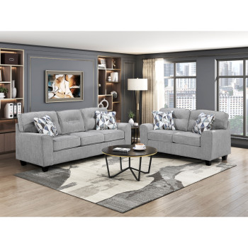 8416GY*2 2PC SETS Sofa + Love Seat